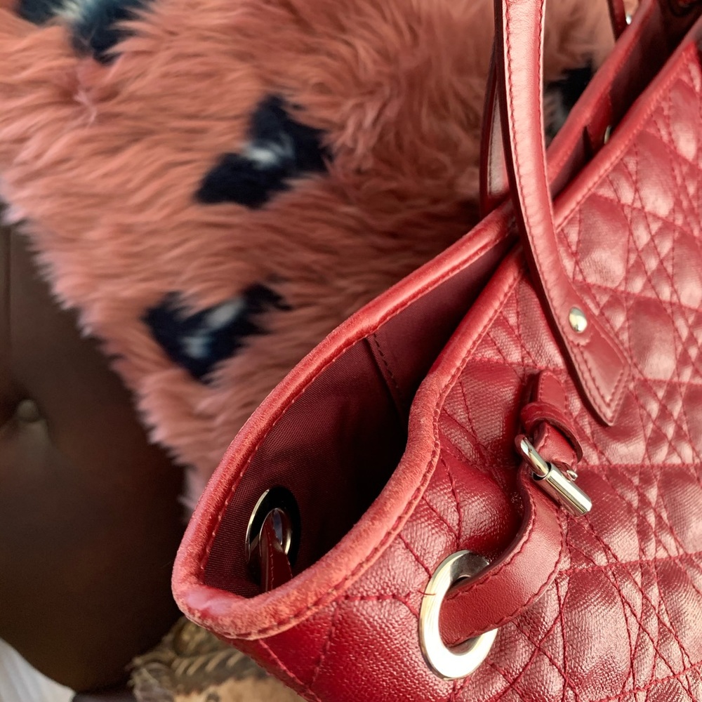 Dior Panarea Cannage Red Tote Great Condition - Picture 7 of 17